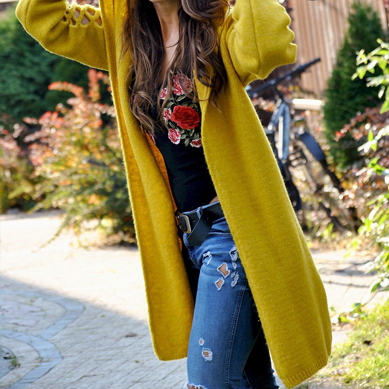 Street Wave Womens Floral Knit Cardigan With Open Sleeve Design For Women Cozy Chic