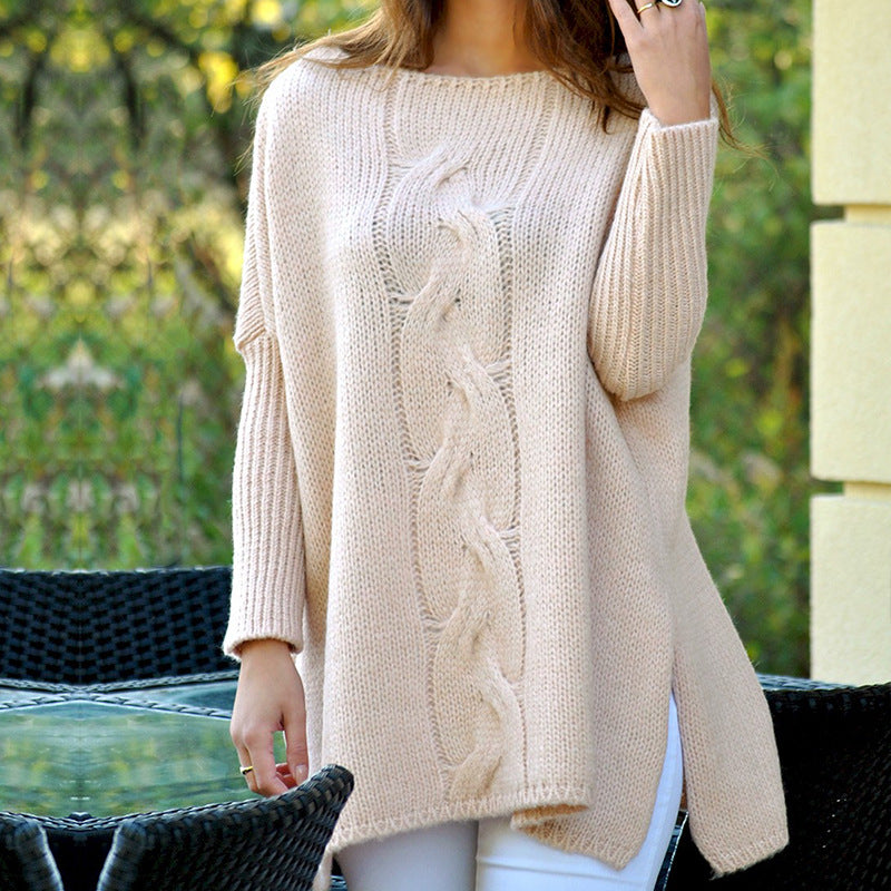 Street Wave Womens Chunky Knit Sweater With Classic Cable Design And Cozy Loose Fit