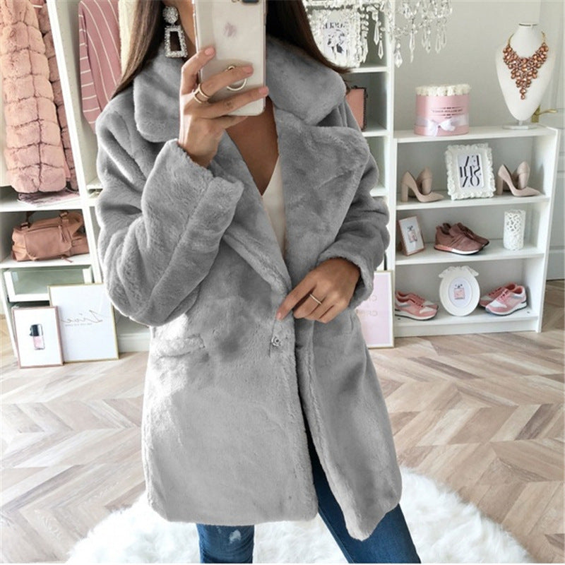 Street Wave Plush Teddy Coat For Women Cozy Warmth Luxurious Furry Jacket Ideal Winter Coat