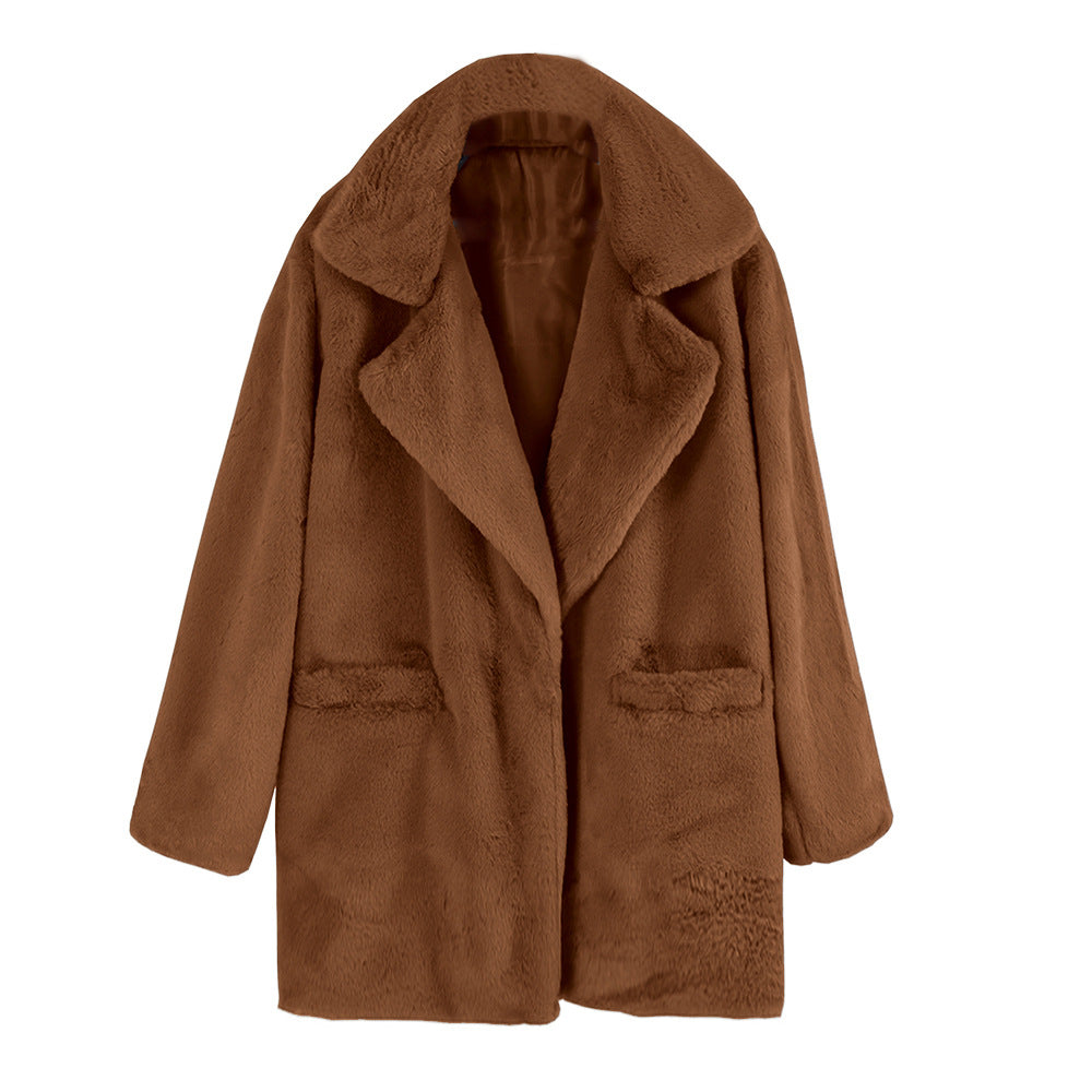 Street Wave Plush Teddy Coat For Women Cozy Warmth Luxurious Furry Jacket Ideal Winter Coat