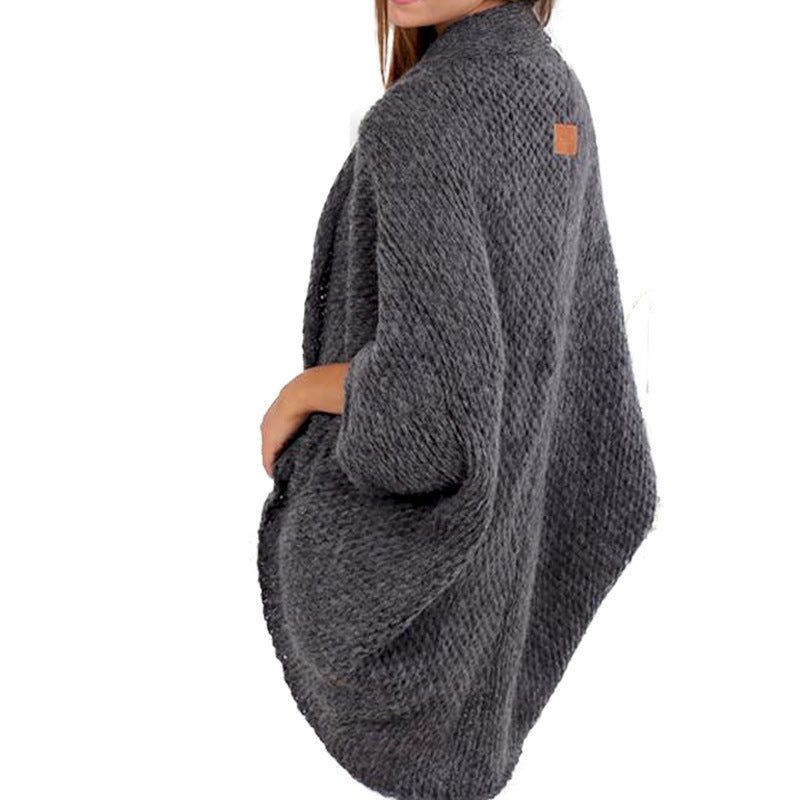 Street Wave Women Knit Poncho With Wide Silhouette And Elegant Details For Everyday Comfort