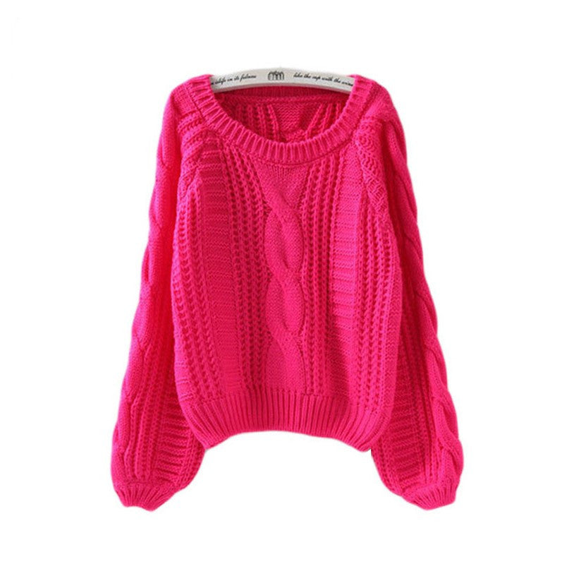 Street-Wave Women's Chunky Knit Sweater With Voluminous Sleeves And Cable Pattern For Cozy Warmth