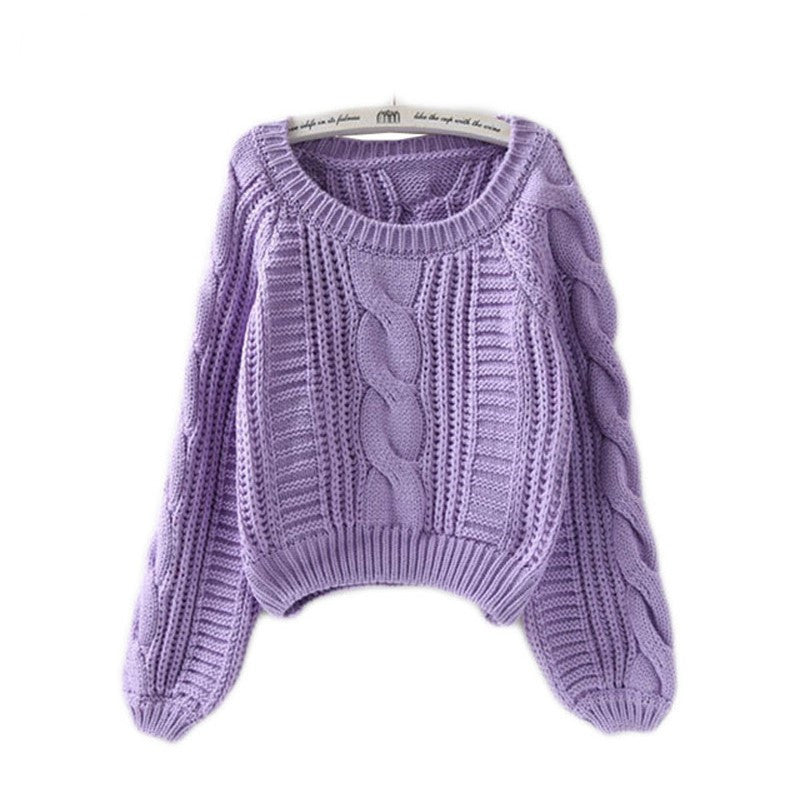 Street-Wave Women's Chunky Knit Sweater With Voluminous Sleeves And Cable Pattern For Cozy Warmth