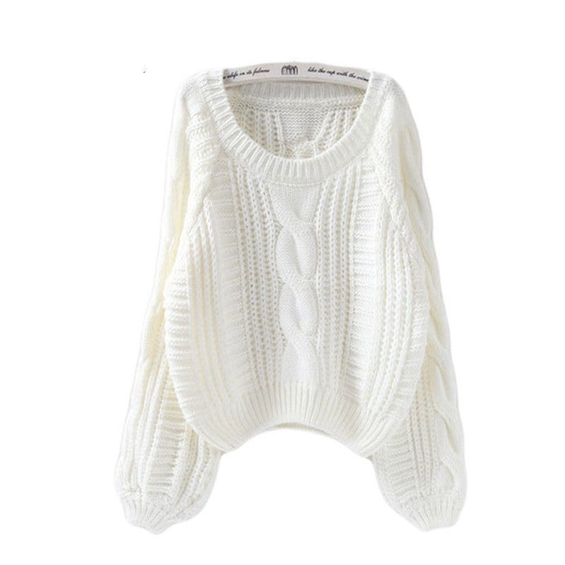 Street-Wave Women's Chunky Knit Sweater With Voluminous Sleeves And Cable Pattern For Cozy Warmth