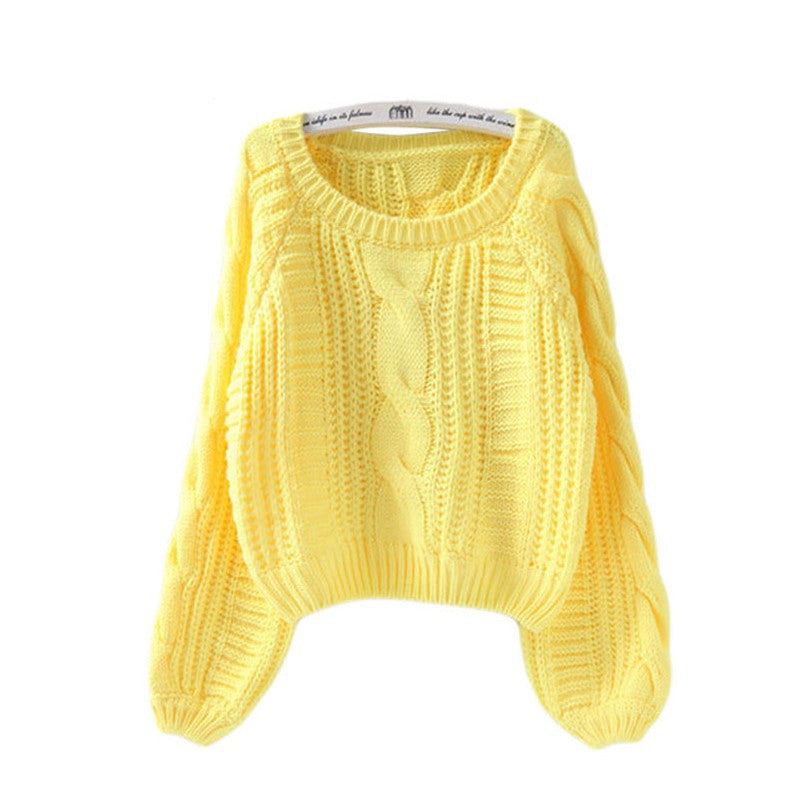 Street-Wave Women's Chunky Knit Sweater With Voluminous Sleeves And Cable Pattern For Cozy Warmth