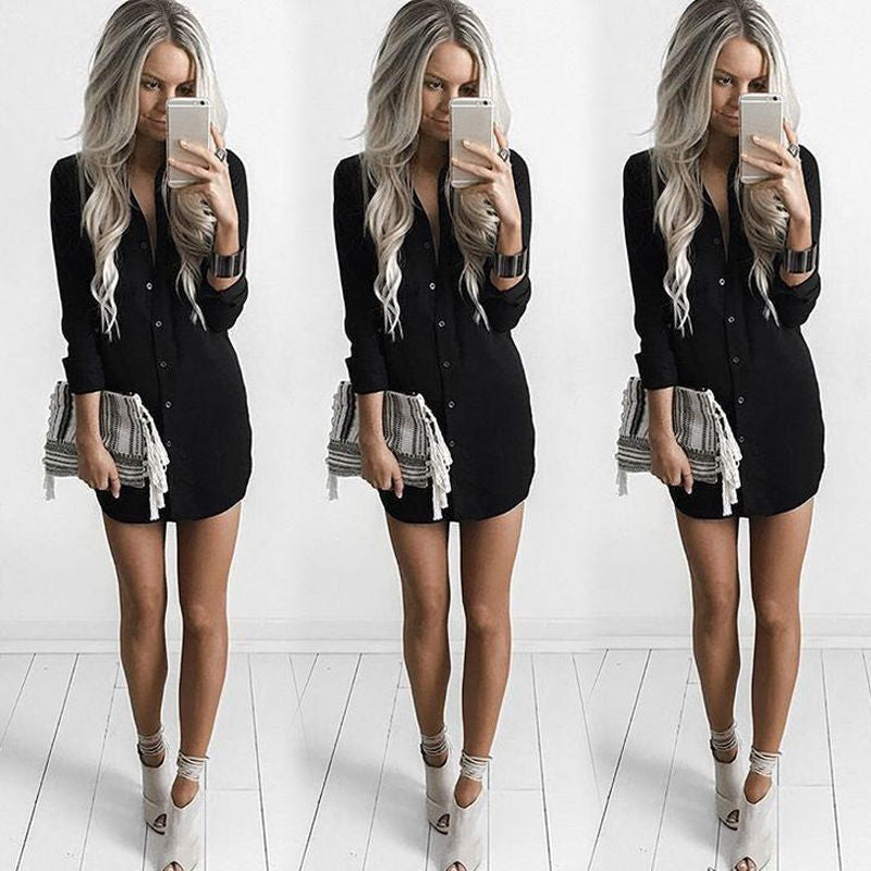 Womens Shirt Dress With Side Slits And Elegant Collar Streetwave For Modern Fashionistas Chic Versatile
