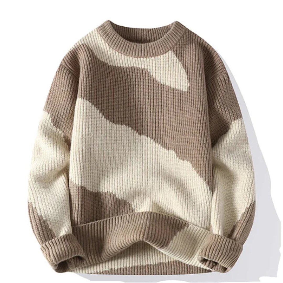 Calder Warm Corduroy Knit Sweater For Men Classic Crew Neck With Relaxed Fit Street-Wave