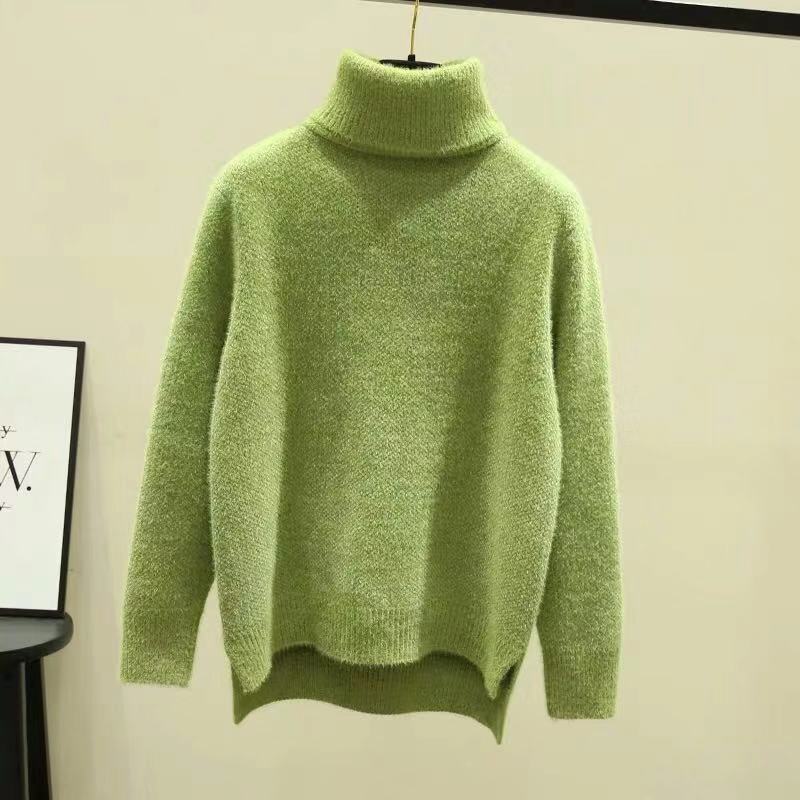 Streetwave Women's Oversized Turtleneck Sweater Soft Plush Knit For Cozy Warmth
