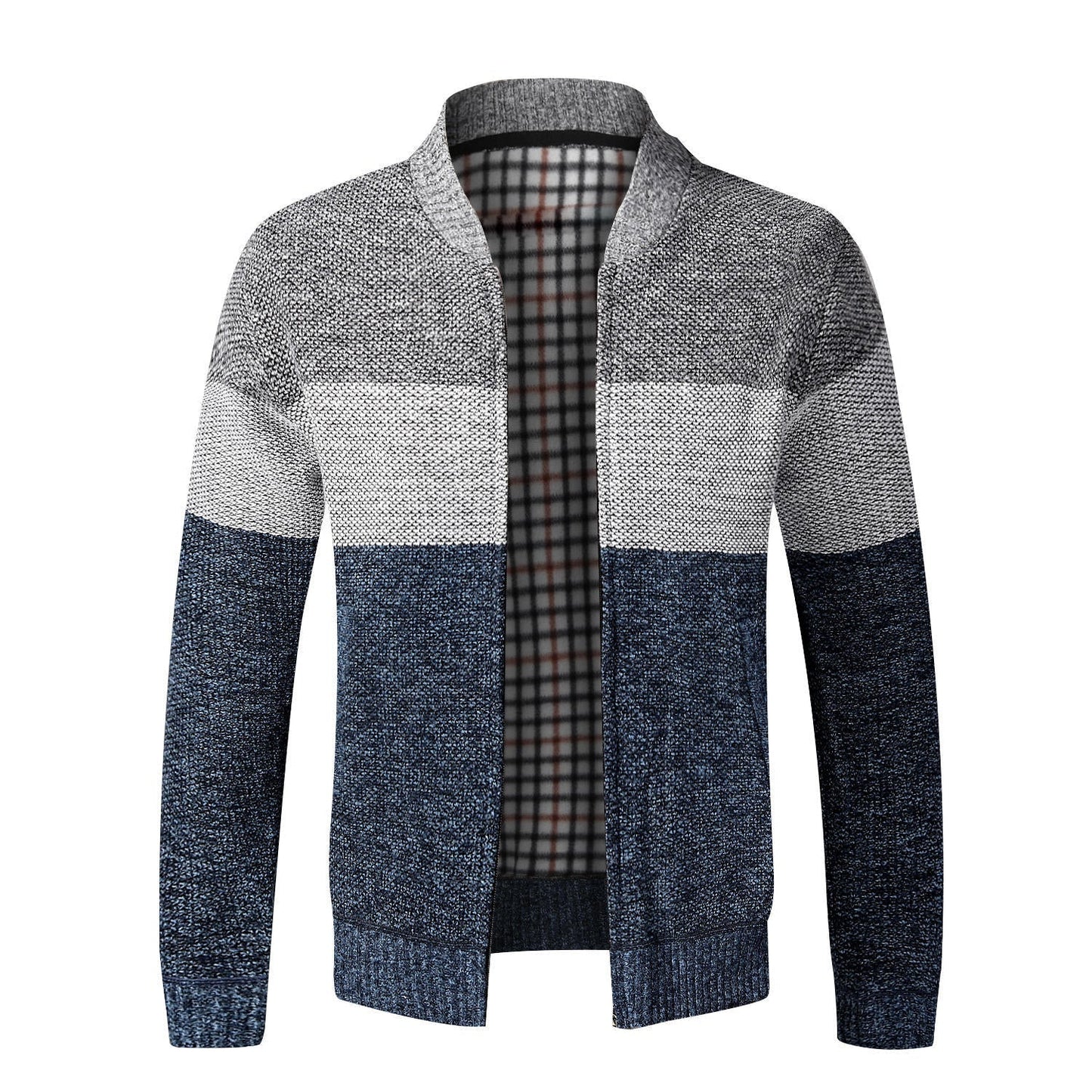 Street-wave Men's Knit Cardigan Modern Colorblock Design Versatile Layering for Everyday Style