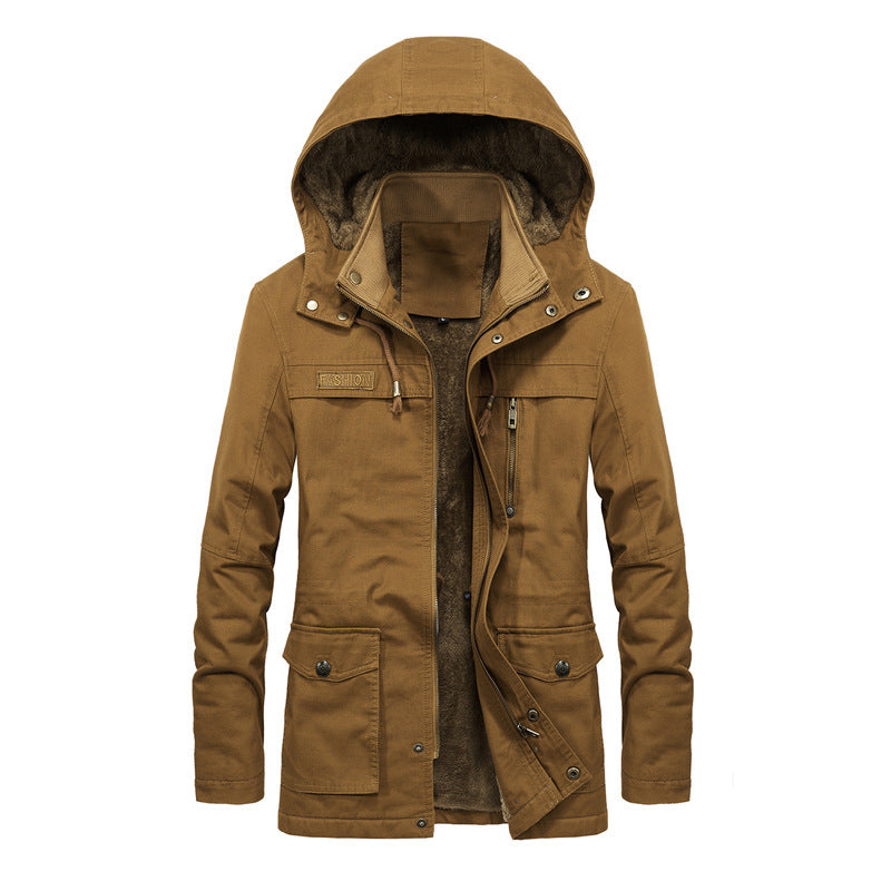 Nordisk Flair Mens Hooded Sherpa Lined Jacket With Relaxed Fit And Multi Pocket Utility Design