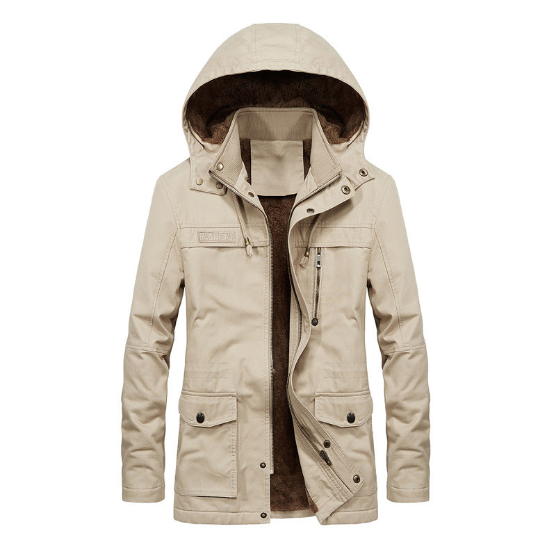 Nordisk Flair Mens Hooded Sherpa Lined Jacket With Relaxed Fit And Multi Pocket Utility Design
