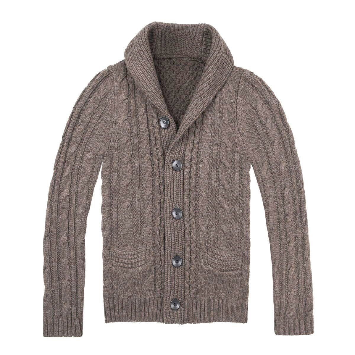 Streetwave Mens Cable Knit Cardigan With Pockets Cozy Warm Classic Sweater For Men Everyday Wear