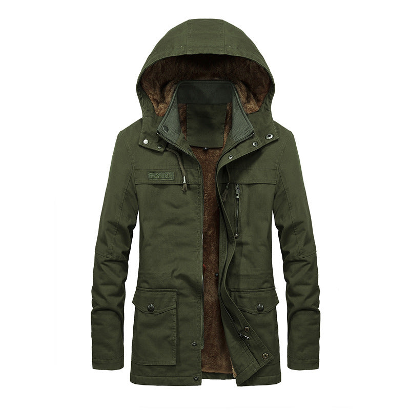 Nordisk Flair Mens Hooded Sherpa Lined Jacket With Relaxed Fit And Multi Pocket Utility Design