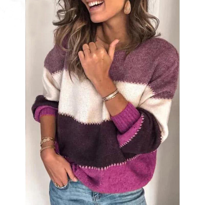 Streetwave Womens Casual Striped Sweater In Soft Knit For Cozy Everyday Wear All Seasons