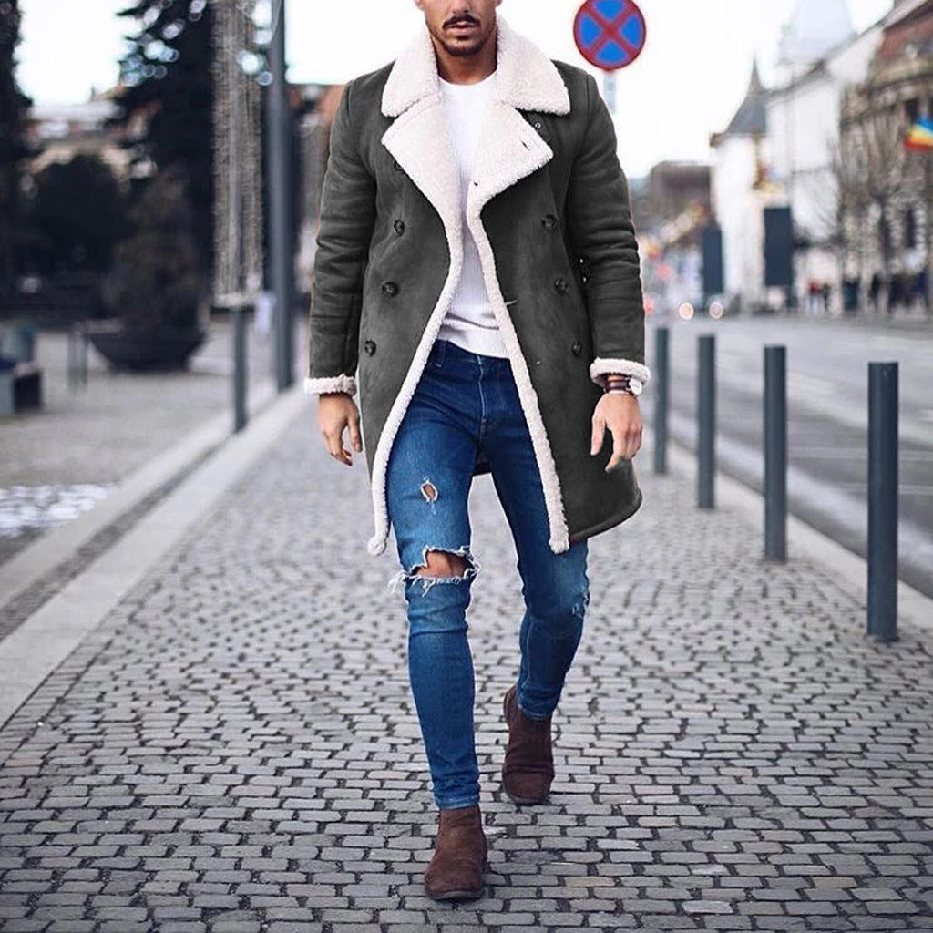 Shearling Coat For Men Street-wave Lux Teddy Fur Lined Warm Comfort Winter Outerwear