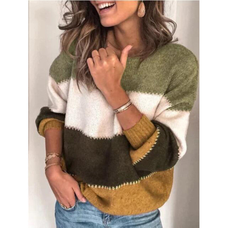 Streetwave Womens Casual Striped Sweater In Soft Knit For Cozy Everyday Wear All Seasons