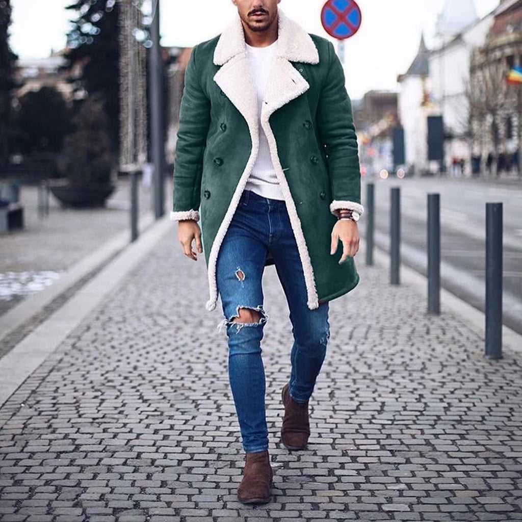 Shearling Coat For Men Street-wave Lux Teddy Fur Lined Warm Comfort Winter Outerwear