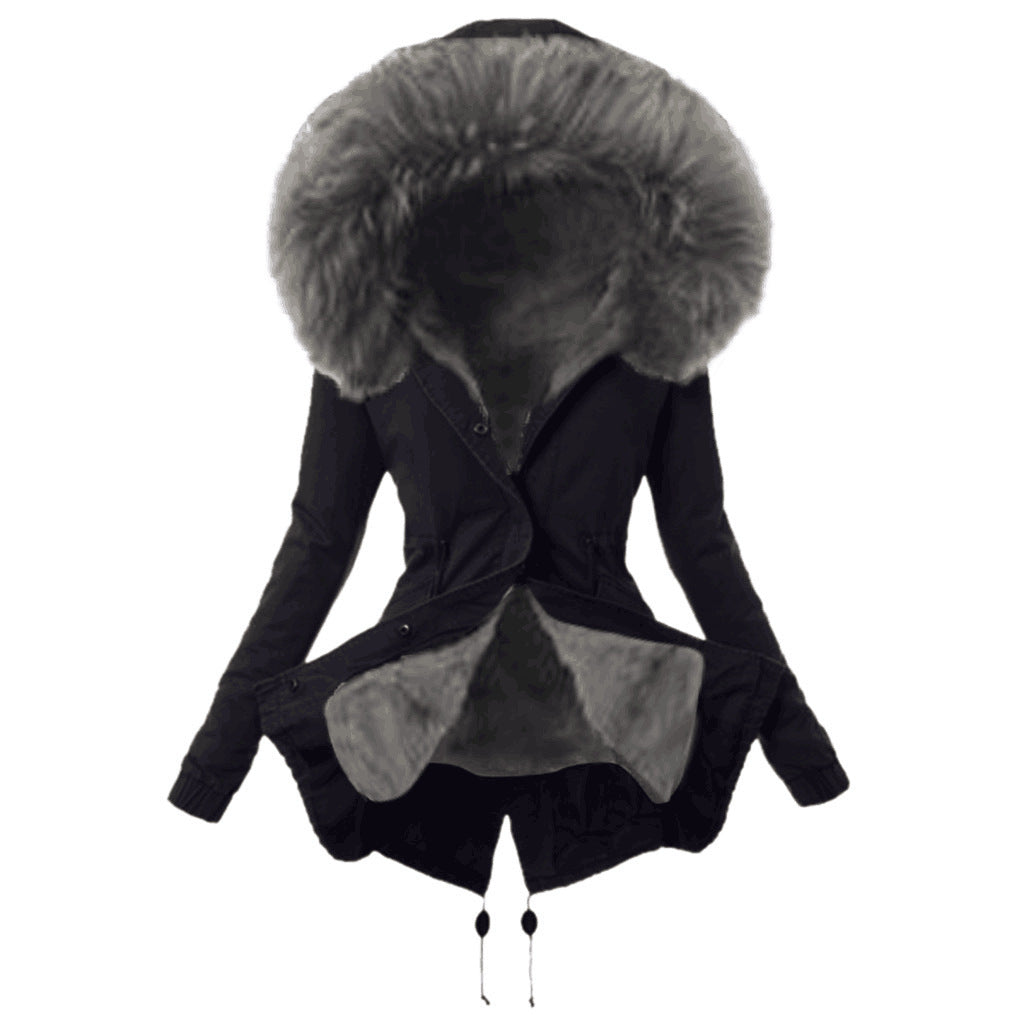 Streetwave Women's Fashion Parka Jacket With Removable Faux Fur Collar For Chic Comfort