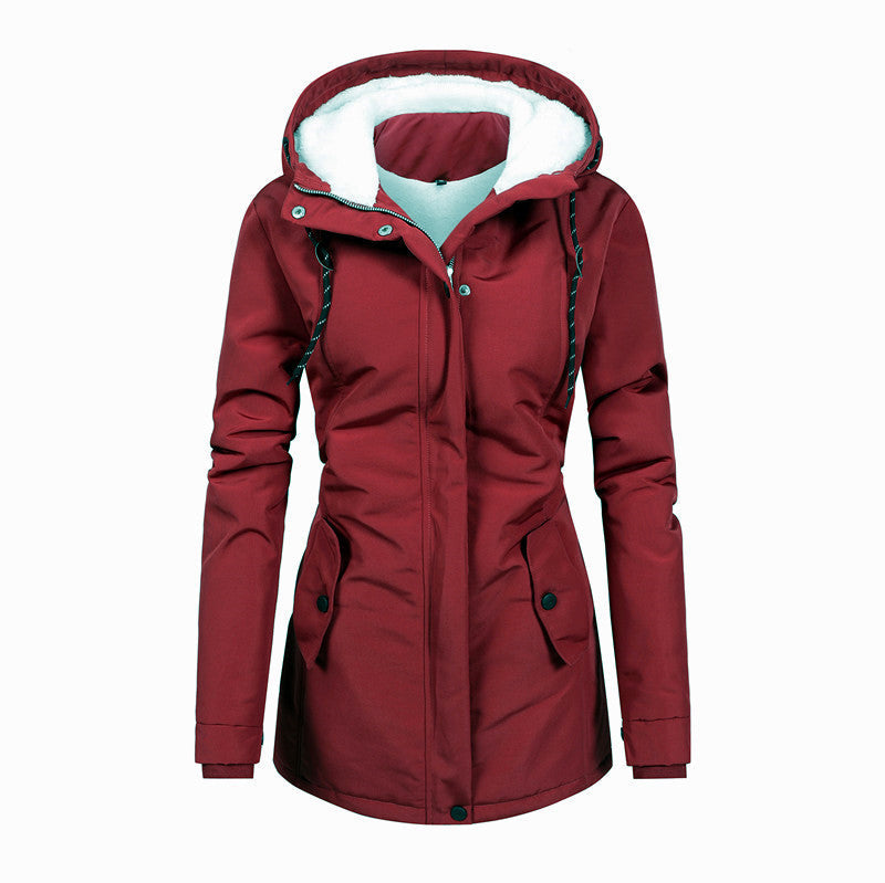 Street Wave Ladies Hooded Fleece Jacket With Soft Cozy Lining For Women Warm And Versatile