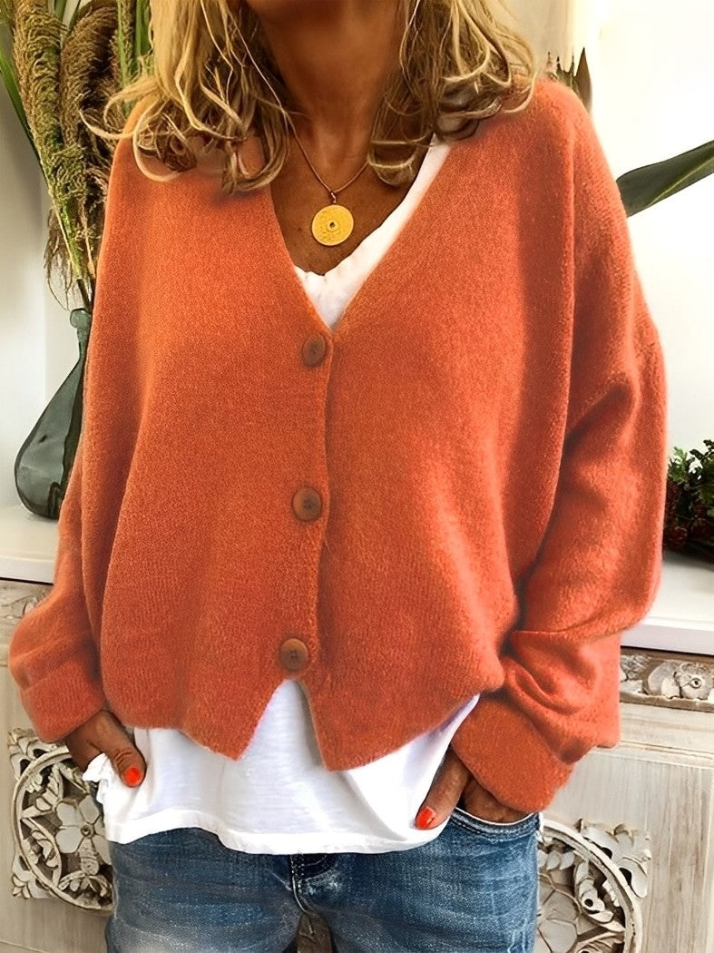 Street-Wave Cozy Button Front Cardigan For Women Effortless Everyday Style Soft Knit Comfort Versatile Layering