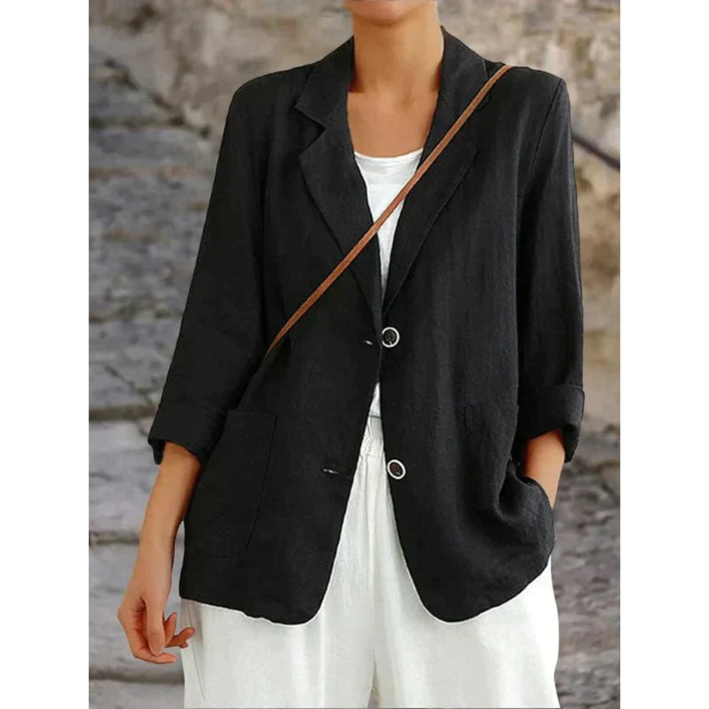 Streetwave Celandra Linen Blazer For Women Elegant Lightweight Classic Fit For Work And Casual Wear