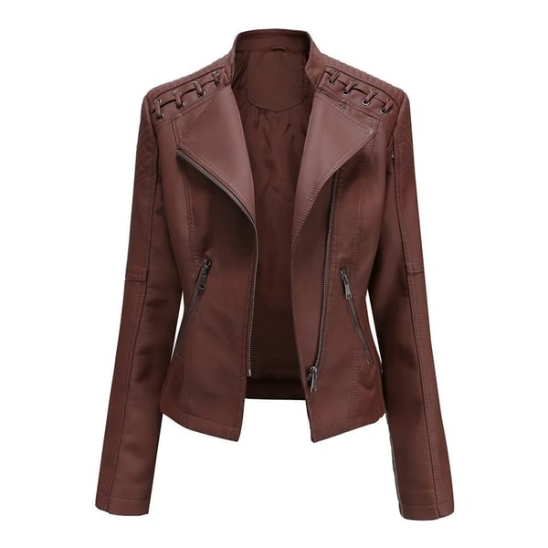 Street-wave Women's Leather Biker Jacket Premium Comfort Fit Durable Zippers Chic Casual