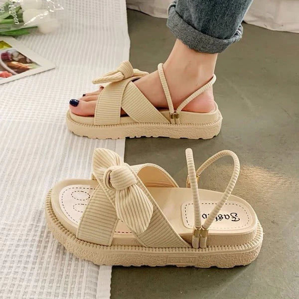 Amiel Summer Sandals For Women By Street-wave - Fashionable Comfort Strappy Bow Detail All-Day Beach Ready