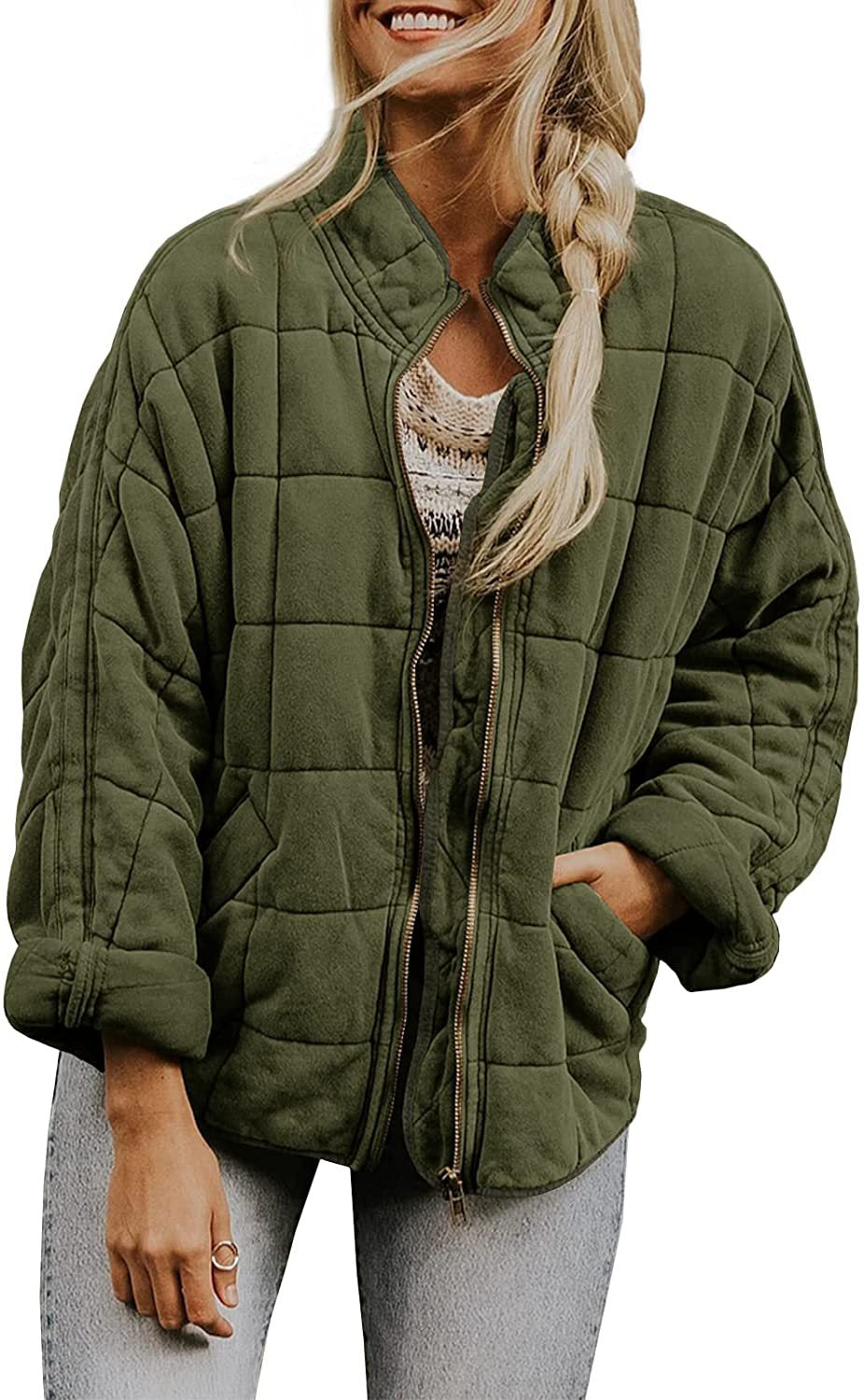 Street-Wave Womens Quilted Warm Jacket With Insulated Lining And Cozy Pockets For Winter