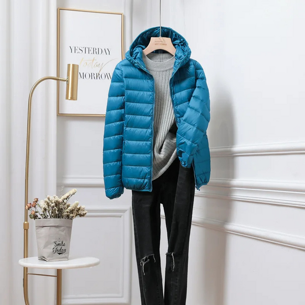 Streetwave Lightweight Puffer Jacket With Hood For Women Slim Fit Warm Everyday Essential