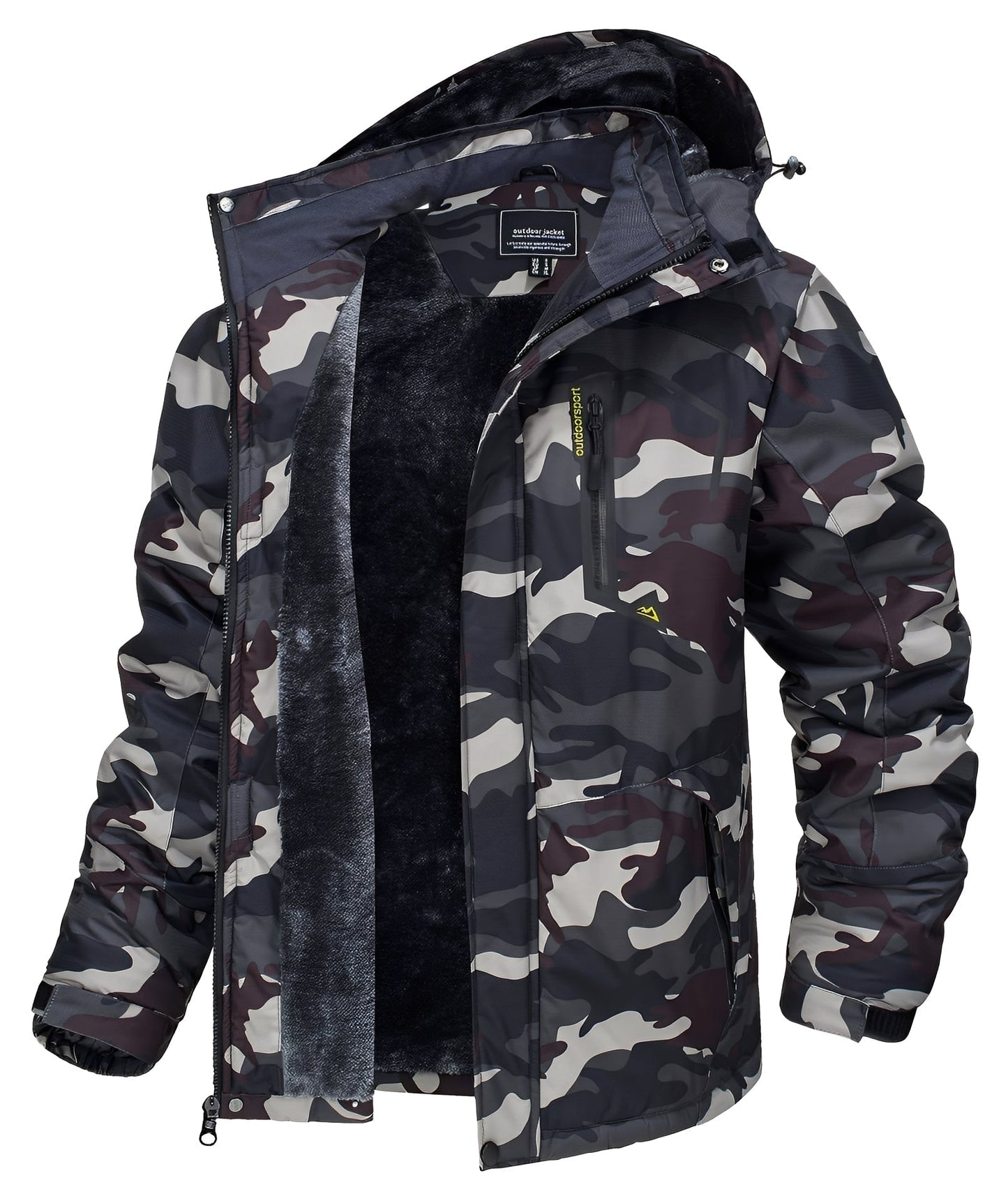 Street-Wave Waterproof Winter Jacket For Men Insulated With Plush Fleece Lining Comfort