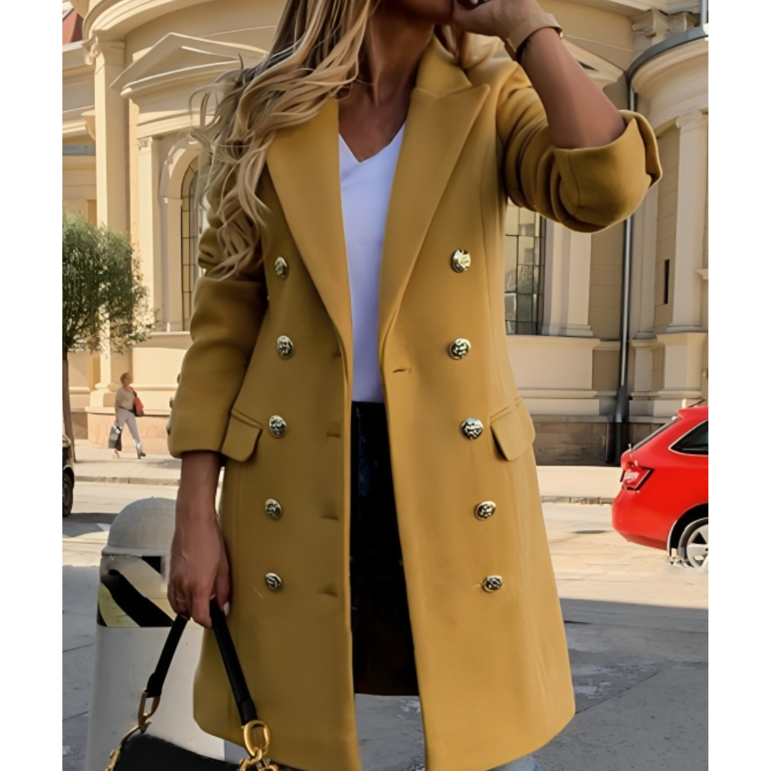 Street Wave Long Winter Coat For Women With Button Closure Extended Length For Warmth Style And Elegance