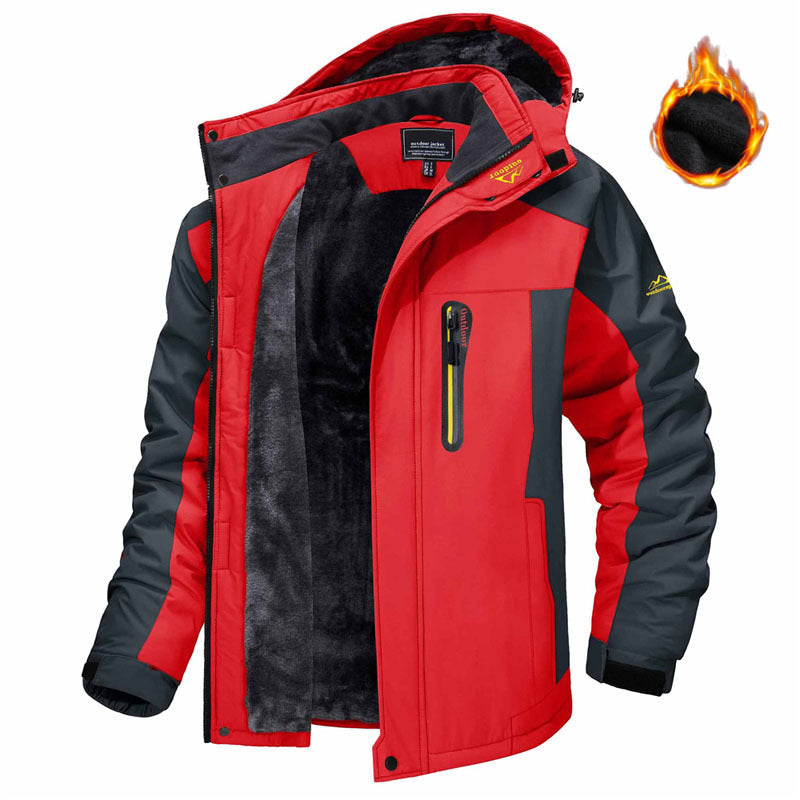 Street-wave Men's Winter Jacket Waterproof and Windproof Insulated with Plush Fleece Lining