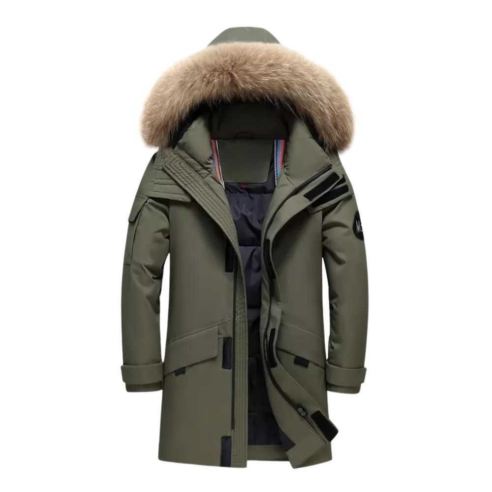 Street-Wave Men's Parka Coat With Faux Fur Hood Windproof Water-Resistant Urban Winter Warmth