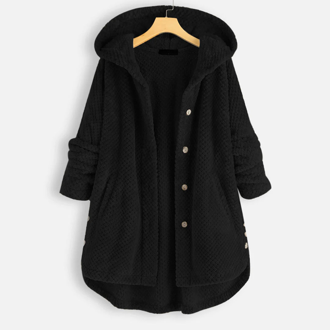 Street-Wave Long Down Winter Coat With Hood Button Closure Warmth And Sophisticated Style For Women