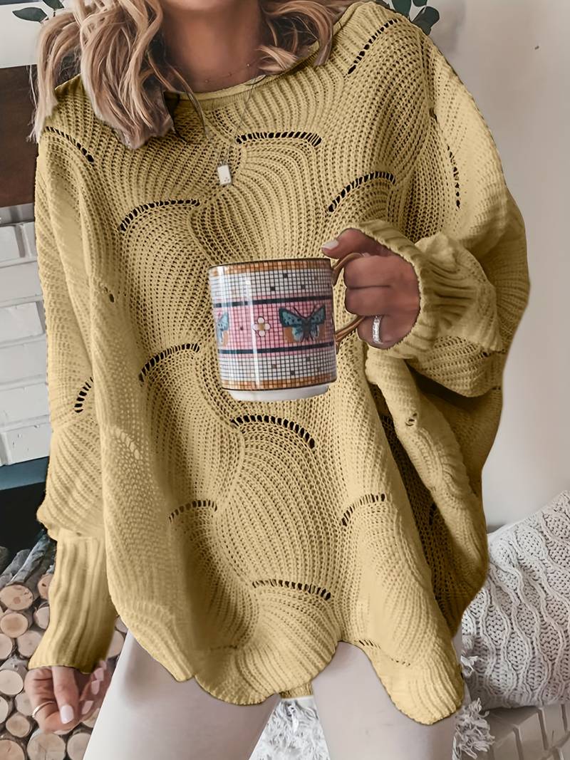 Streetwave Lavender Cozy Knit Sweater Relaxed Crewneck For Women Warm Soft Easy Care Autumn Winter Must Have