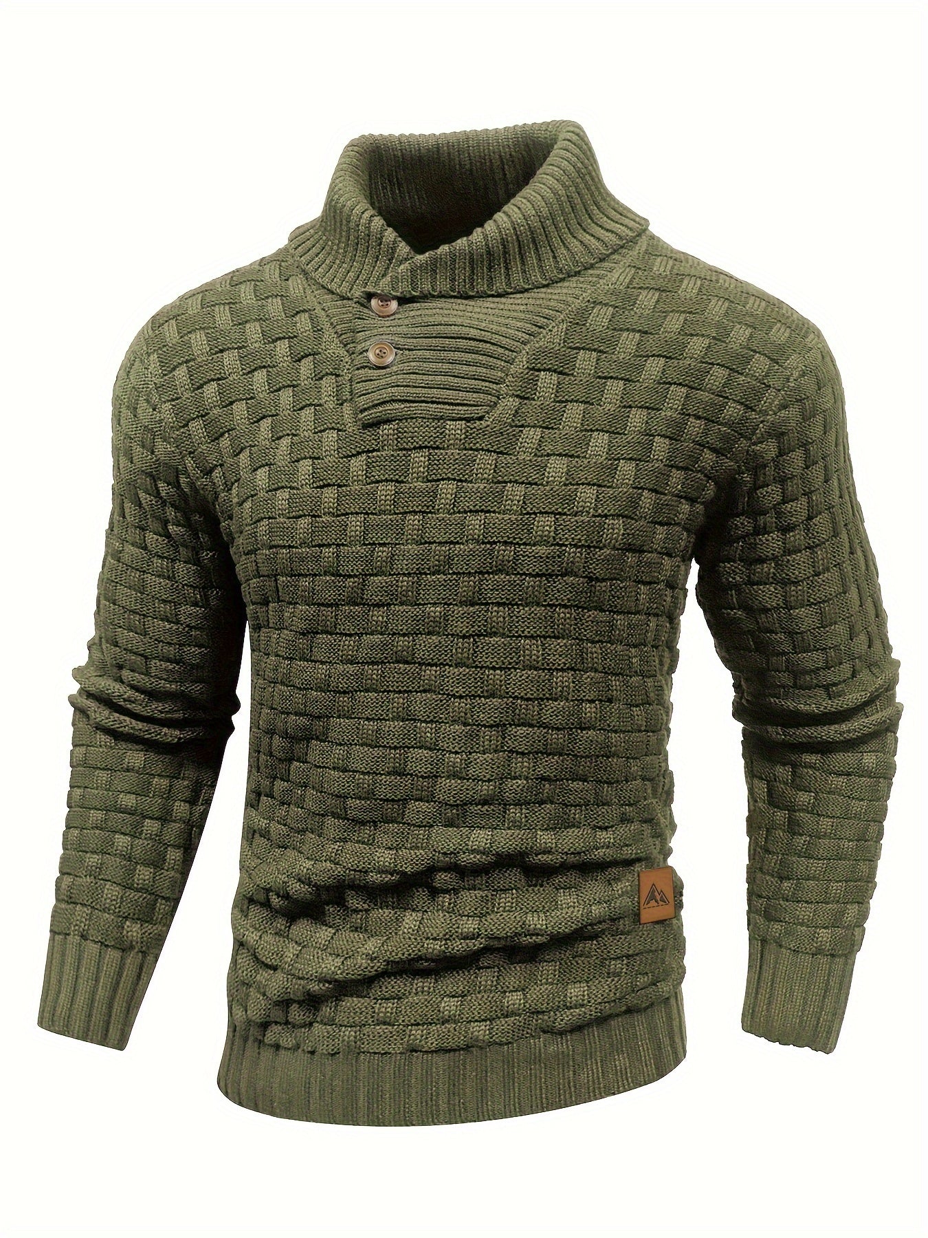 Street-wave Braided Knit Pullover Sweater For Men Classic Comfort Everyday Essential