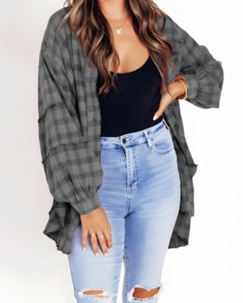 Streetwave Womens Oversized Flannel Shirt Cozy Soft Warm Layering Essential Street Style