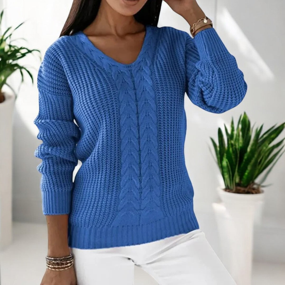Street-wave Skandi Knit Sweater For Women Cozy Soft Breathable Yarn Everyday Winter Warmth