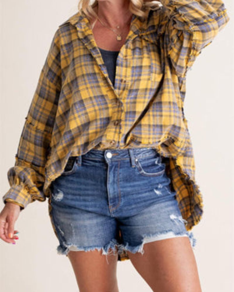 Streetwave Womens Oversized Flannel Shirt Cozy Soft Warm Layering Essential Street Style
