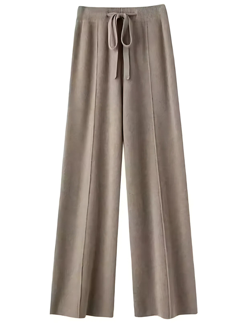 Street-Wave Cozy Knit Wide-Leg Pants For Women Stylish Loungewear With Soft Warmth