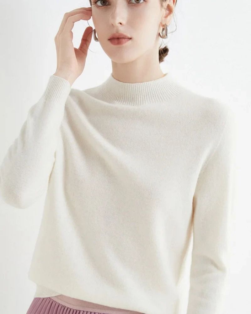Street-Wave Mock Neck Pullover For Women Soft Cozy Winter Knitwear For Everyday Wear