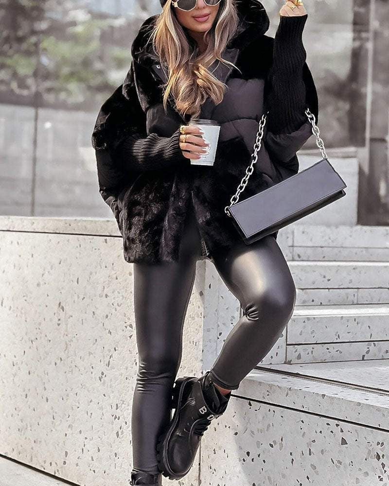 Streetwave Hooded Puffer Coat For Women Warm Soft Elegant Winter Outerwear Timeless Chic