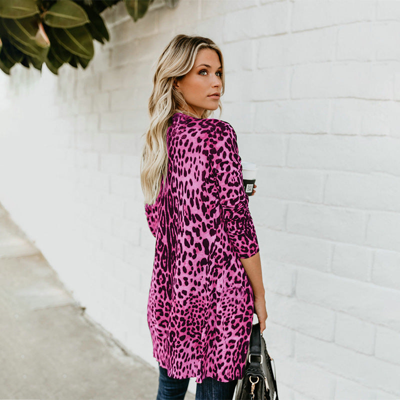 Streetwave Leopard Print Longline Jacket For Women Premium Quality Material Versatile Everyday Chic Outerwear