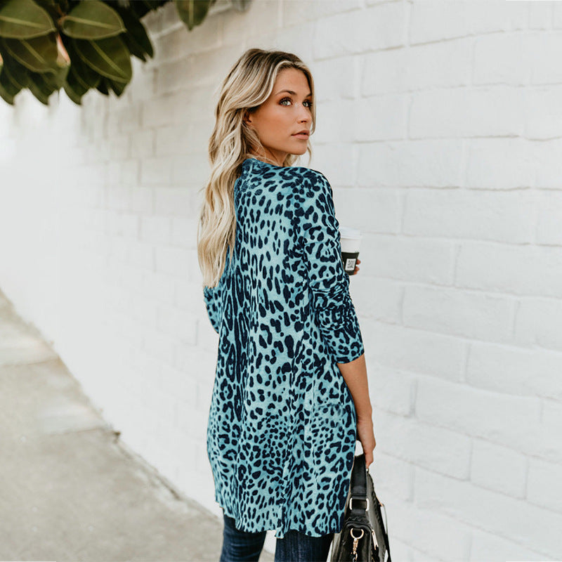 Streetwave Leopard Print Longline Jacket For Women Premium Quality Material Versatile Everyday Chic Outerwear