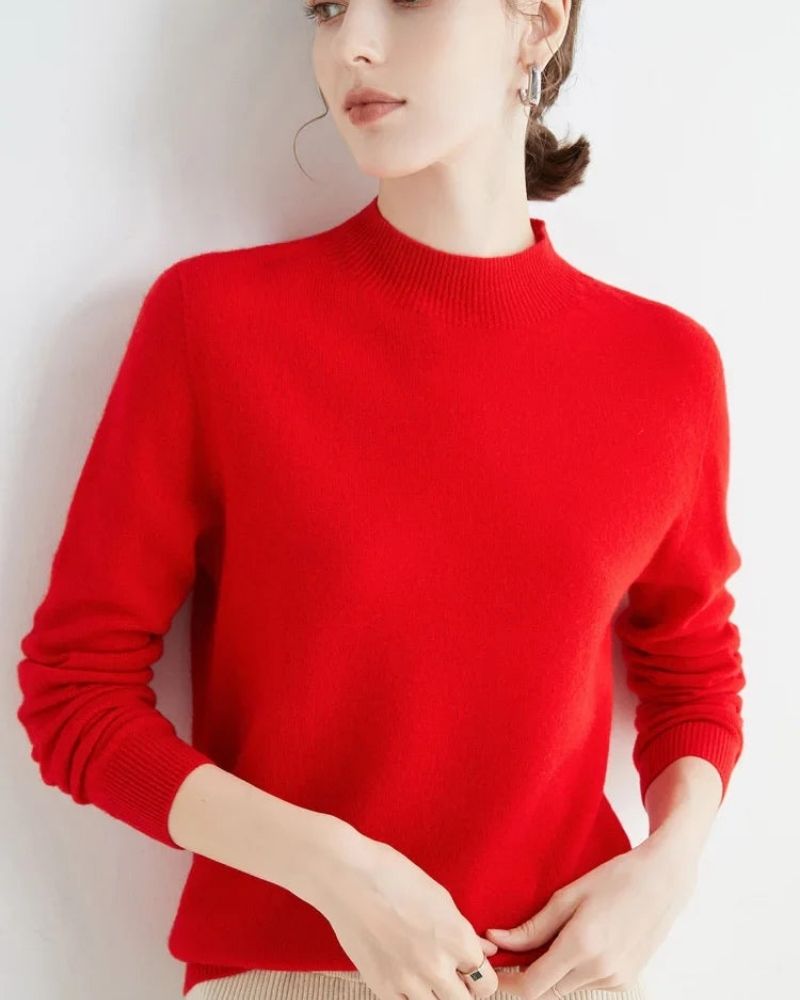 Street-Wave Mock Neck Pullover For Women Soft Cozy Winter Knitwear For Everyday Wear