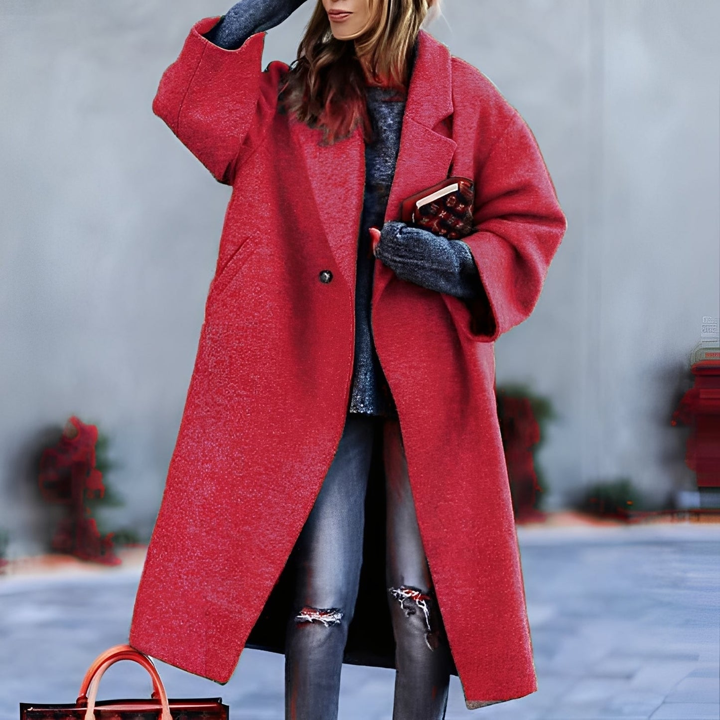 Street-wave Oversized Wool Coat For Women Timeless Retro Charm Warmth And Comfort