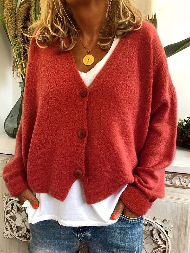 Street-Wave Cozy Button Front Cardigan For Women Effortless Everyday Style Soft Knit Comfort Versatile Layering