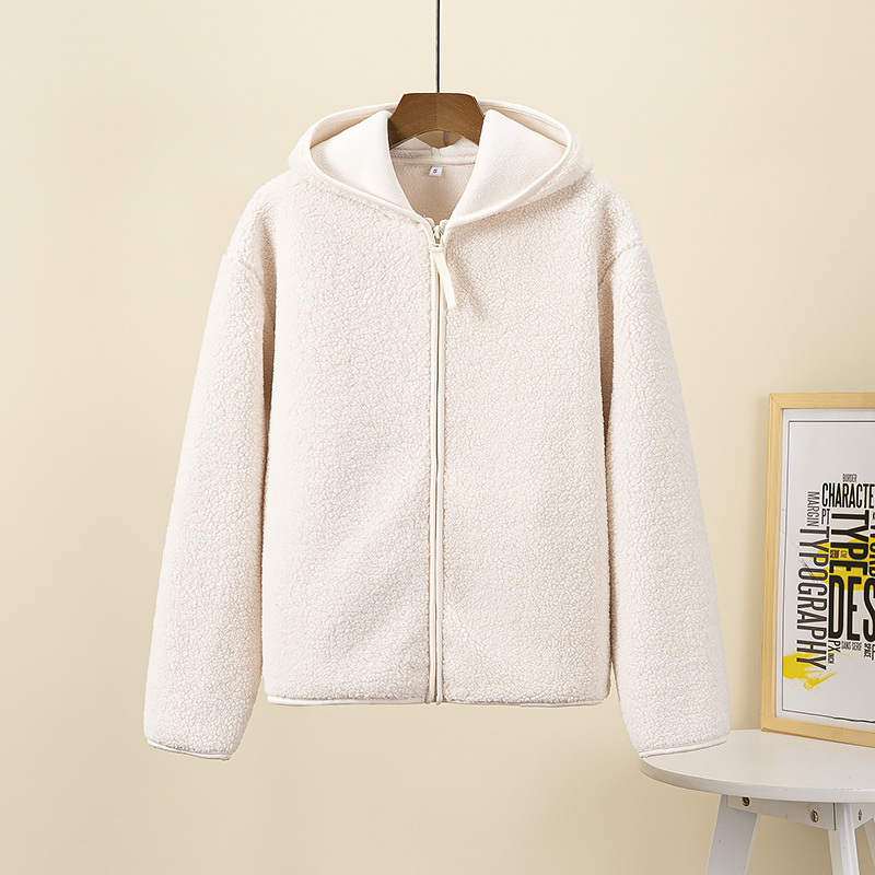 Street-wave Hooded Zip Sherpa Fleece Jacket Unisex Cozy Winter Wear for Cold Days