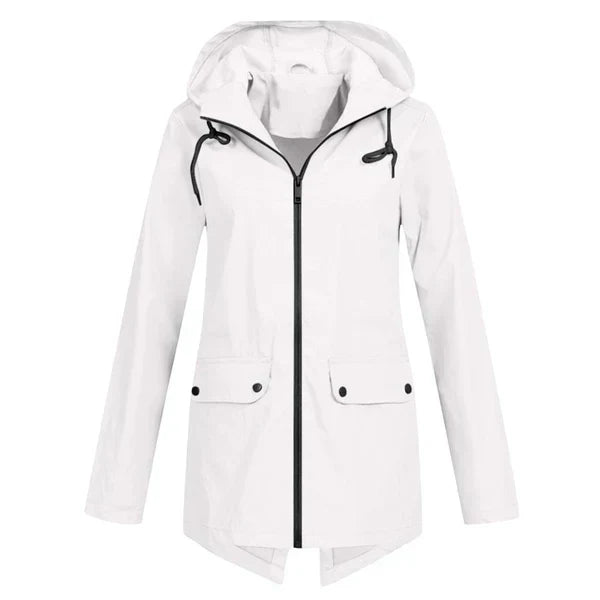 Street-wave Hooded Rain Jacket For Women Lightweight Breathable Waterproof Coat For Work And Leisure