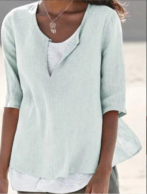Street-Wave Janet Layered Casual Blouse For Women Breezy Comfort